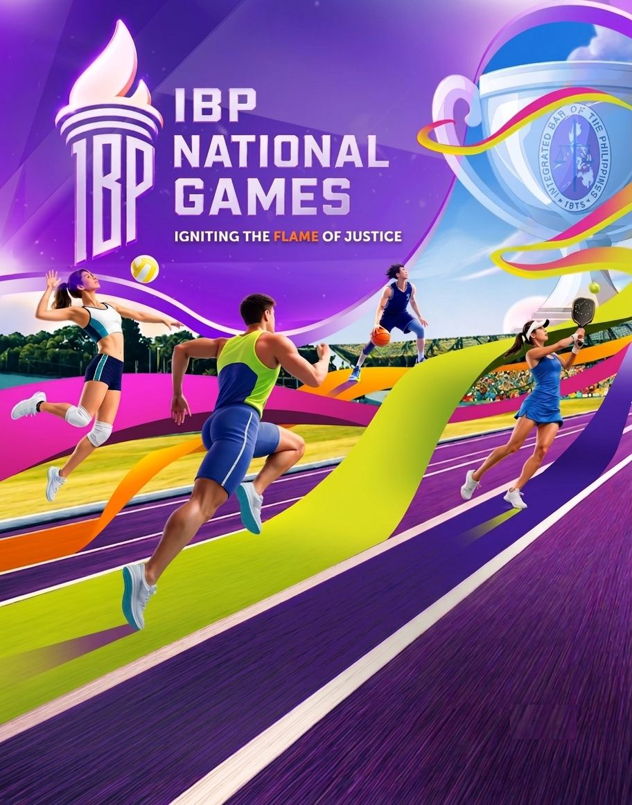 Official IBP National Games 2026 poster featuring athletes in volleyball, running, basketball, and pickleball
